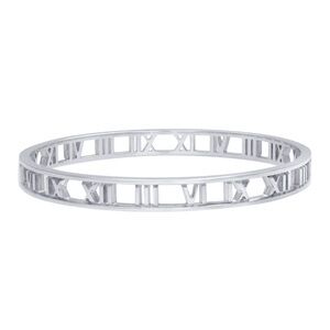 Tiffany & Co. Silver Roman Numeral Cutout Bangle